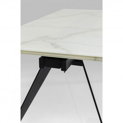 Table à rallonges Amsterdam 240x90cm effet marbre blanc Kare Design