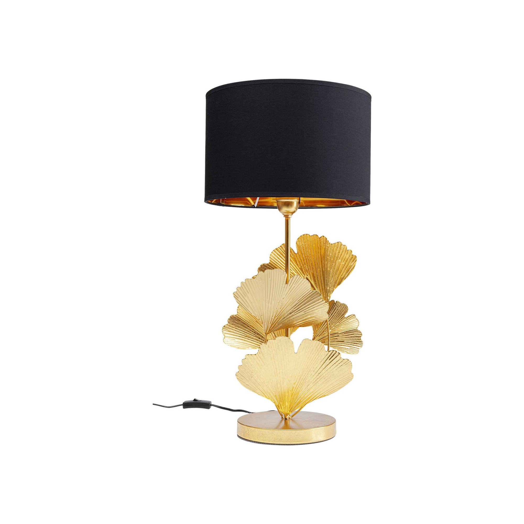 Lampe de table feuilles de ginkgo dorées Kare Design