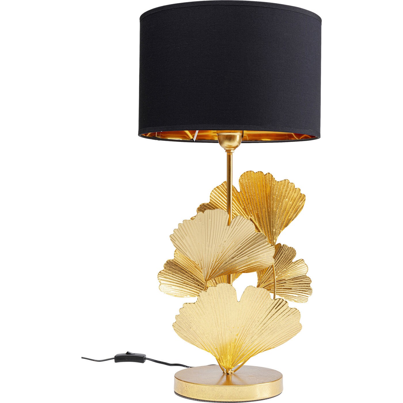 Kare Design Lampe feuilles de ginkgo dorées et noir