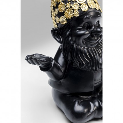 Deco gnome meditation 19cm black gold Kare Design