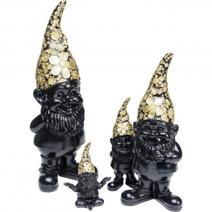 Deco gnome meditation 19cm black gold Kare Design