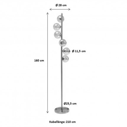 Floor Lamp Scala Balls 160cm chrome Kare Design