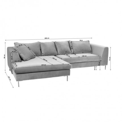 Corner Sofa Gianna Grey Left Kare Design