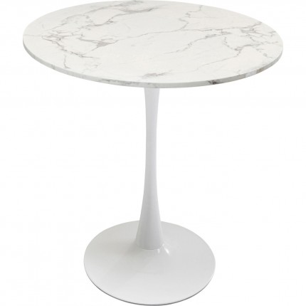 Table Schickeria Ø80cm marbleprint white Kare Design