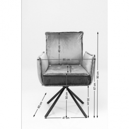 Chair with armrests Chelsea Grey Kare Design