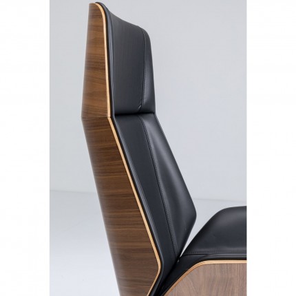 Chaise de bureau pivotante Rouven haute noire Kare Design