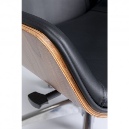 Chaise de bureau pivotante Rouven haute noire Kare Design