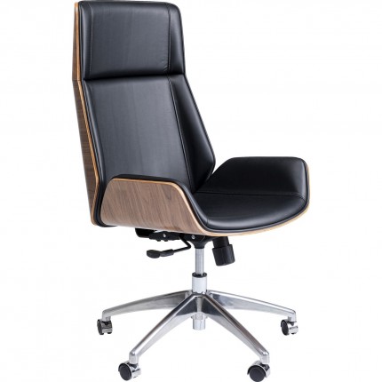 Chaise de bureau pivotante Rouven haute noire Kare Design