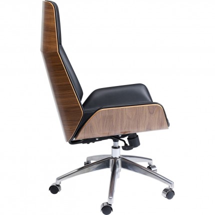 Chaise de bureau pivotante Rouven haute noire Kare Design