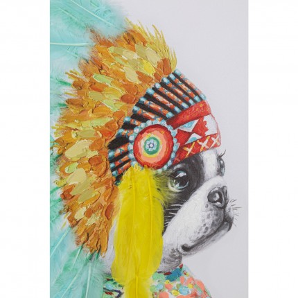 Canvas Picture Headdress Dog 80x80cm Kare Design