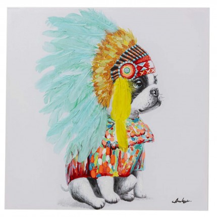 Canvas Picture Headdress Dog 80x80cm Kare Design