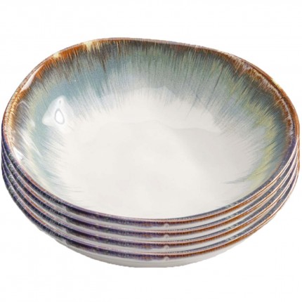 Plate Deep Organic blue Ø21cm (4/Set) Kare Design