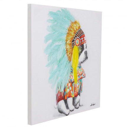 Canvas Picture Headdress Dog 80x80cm Kare Design