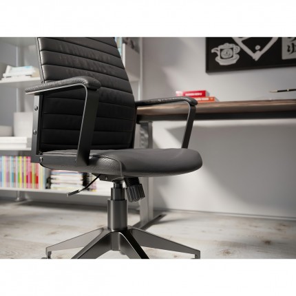 Chaise de bureau pivotante Labora haute noire Kare Design