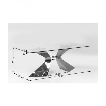 Table Gloria 200x100cm black Kare Design