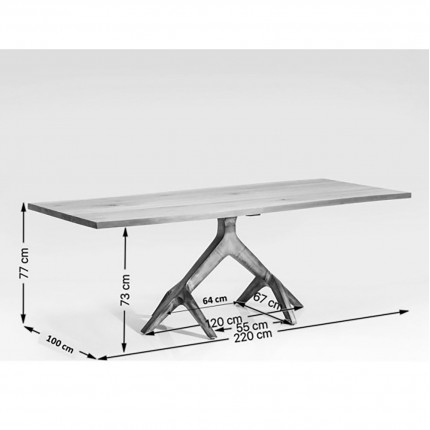 Table Roots 220x100cm Kare Design