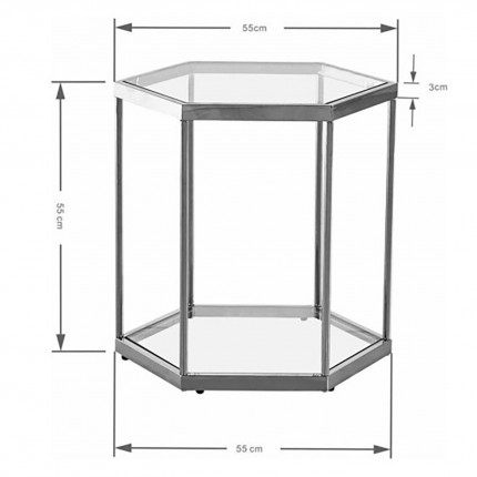 Side Table Comb Black 55cm Kare Design