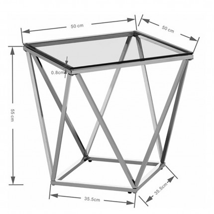 Side Table Cristallo Black 50x50cm Kare Design