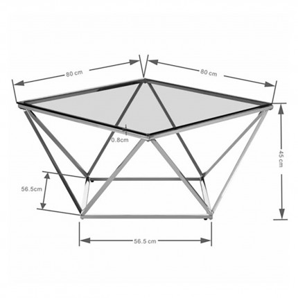 Coffee Table Cristallo 80x80cm Kare Design