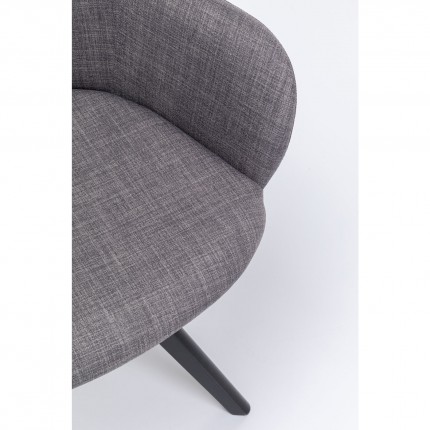 Swivel chair with armrests Lady grey Kare Design