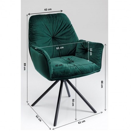 Chair with armrests Mila Green Kare Design