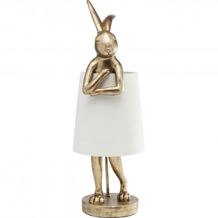 Lampe Animal lapin 50cm dorée et beige Kare Design