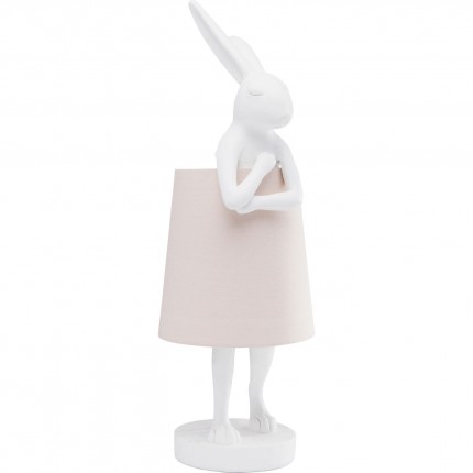 Lampe Animal lapin 50cm blanche et rose Kare Design