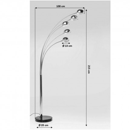 Lampadaire Five Fingers Duo 200cm Kare Design