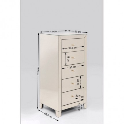 Cabinet Luxury Champagne 5 Drawers Kare Design