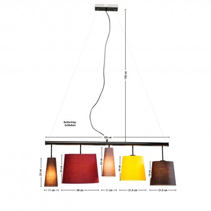 Pendant Lamp Parecchi colore 100cm Kare Design