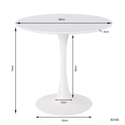 Table Schickeria Ø80cm white Kare Design