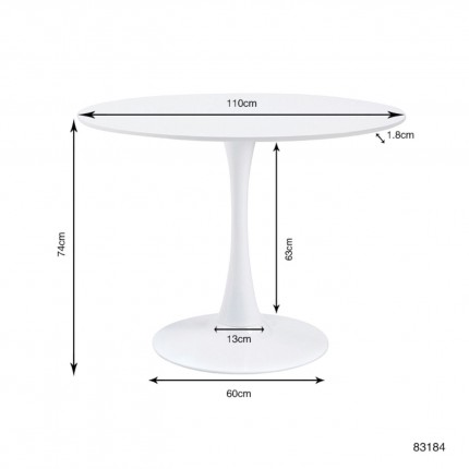 Table Schickeria 110cm blanche Kare Design