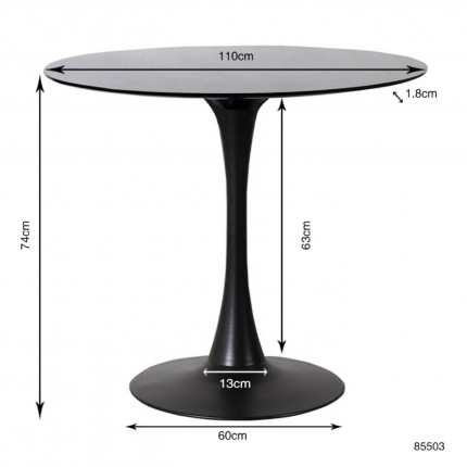 Table Schickeria 110cm noire Kare Design