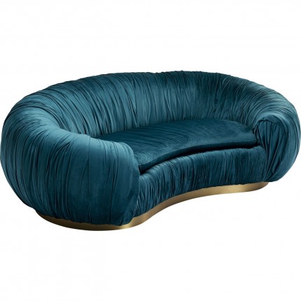 Sofa Perugia 2-Seater velvet bluegreen Kare Design