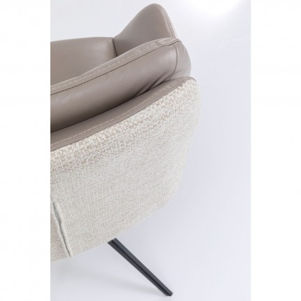 Chaise avec accoudoirs pivotante Amira grise Kare Design