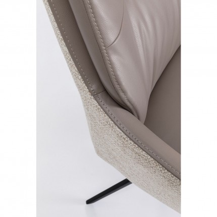 Chaise avec accoudoirs pivotante Amira grise Kare Design