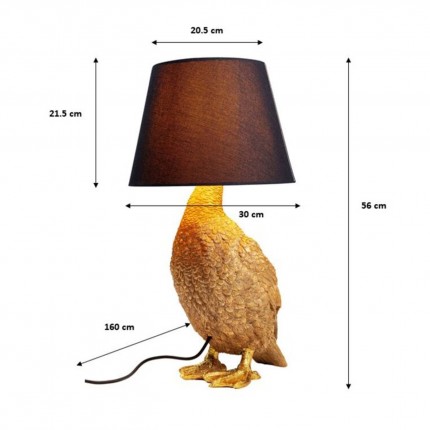 Table Lamp duck gold and black Kare Design