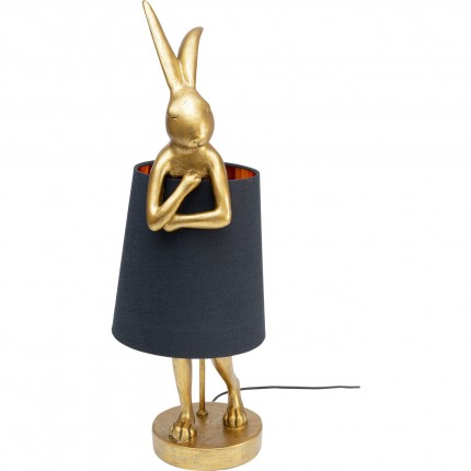 Table Lamp Animal rabbit 68cm gold and black Kare Design