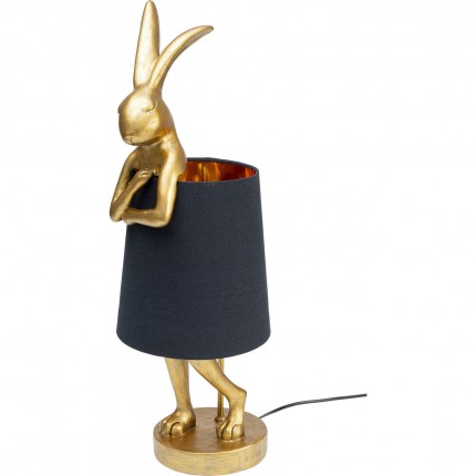 Lampe Animal lapin 68cm dorée et noire Kare Design