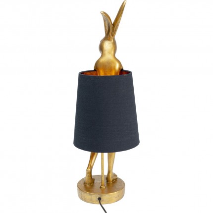 Lampe Animal lapin 68cm dorée et noire Kare Design