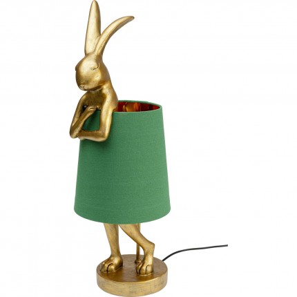 Lampe Animal lapin 68cm dorée et verte Kare Design