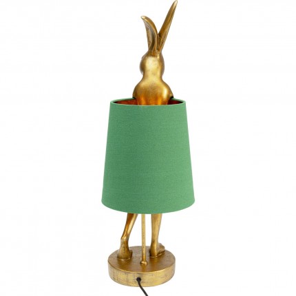 Lampe Animal lapin 68cm dorée et verte Kare Design