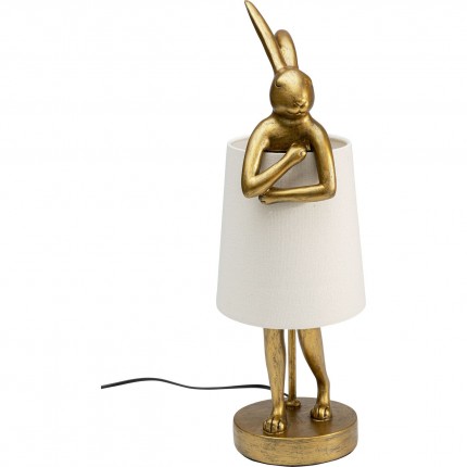 Lampe Animal lapin 50cm dorée et beige Kare Design