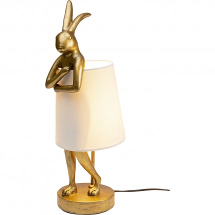 Lampe Animal lapin 50cm dorée et beige Kare Design