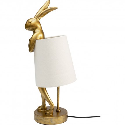 Lampe Animal lapin 50cm dorée et beige Kare Design