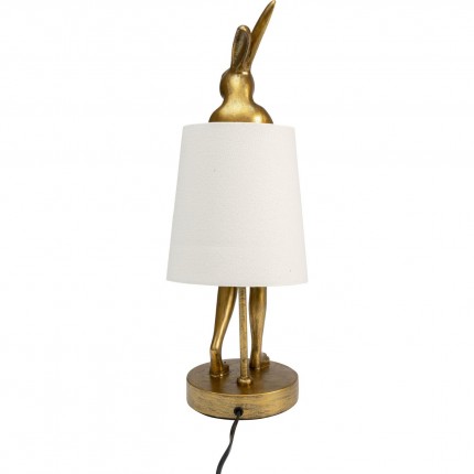 Lampe Animal lapin 50cm dorée et beige Kare Design