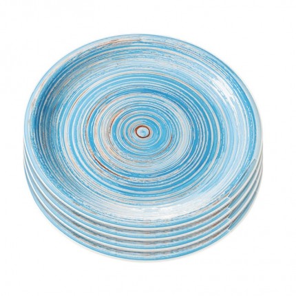 Plate Swirl Ø19cm blue (4/set) Kare Design