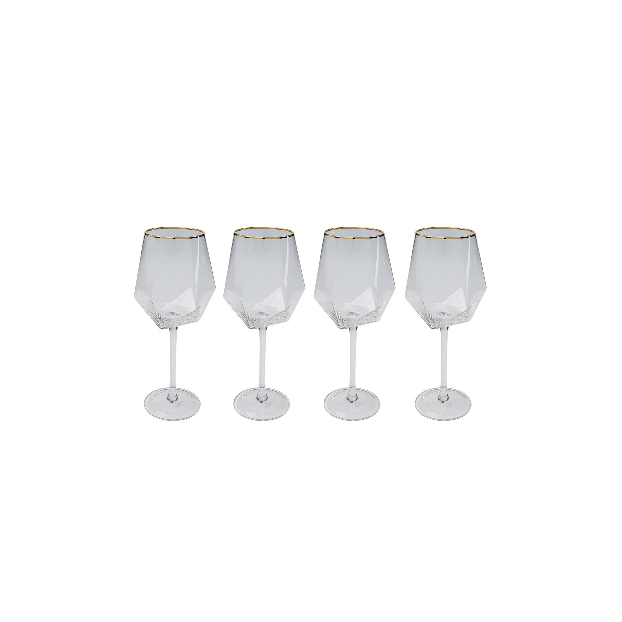 Verres à vin Diamond doré set de 6 Kare Design