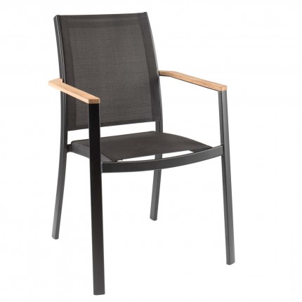 Gescova Bilbao garden chair with armrests, black