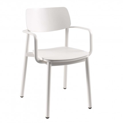 Gescova white Malta garden chair with armrests